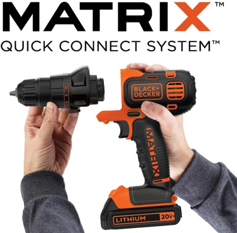 20V MAX Matrix Quick Connect System, Cordless Lithium Power Drill and Driver, Ba