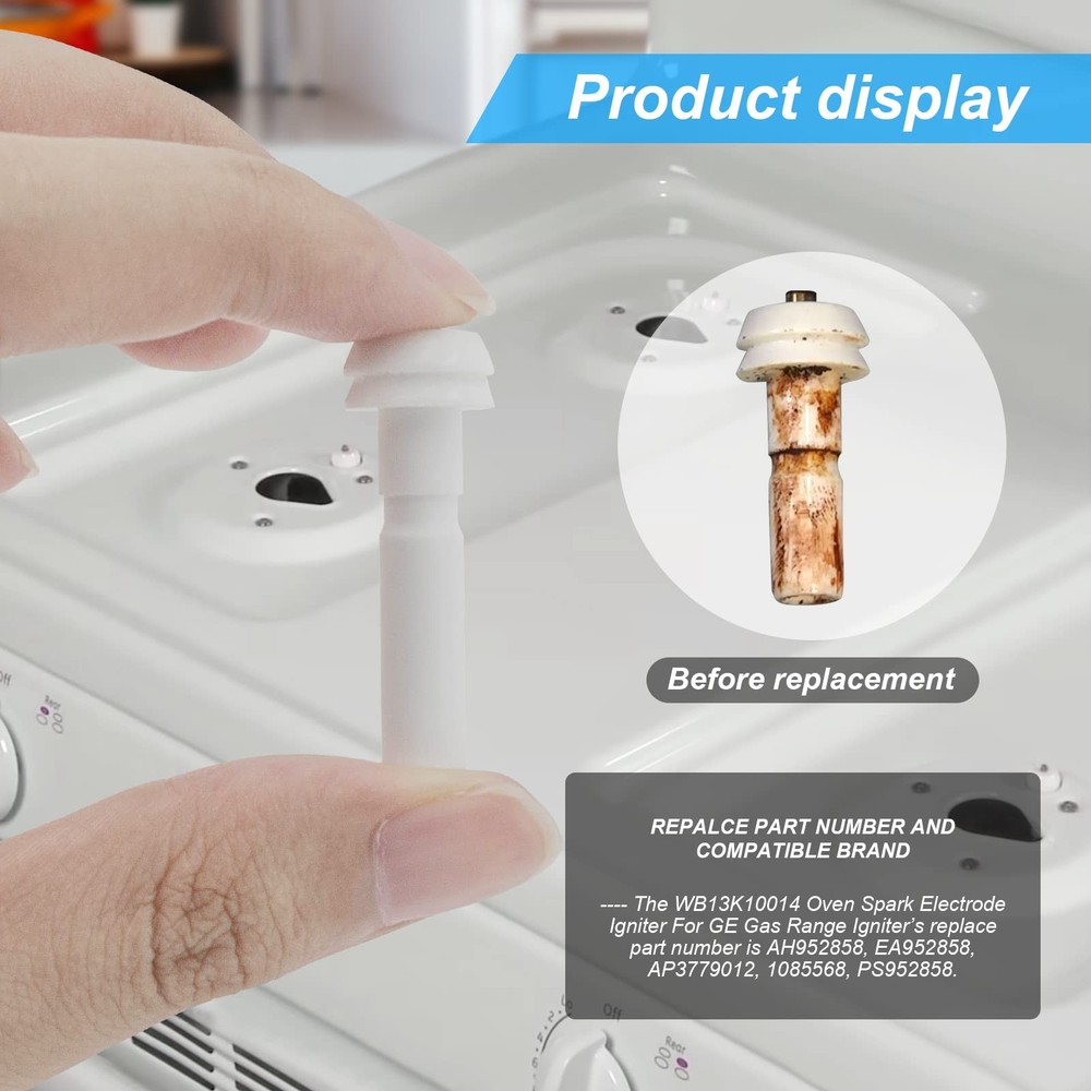 4 Pack Premium Gas Range Oven Spark Electrode Igniter Replacement for White