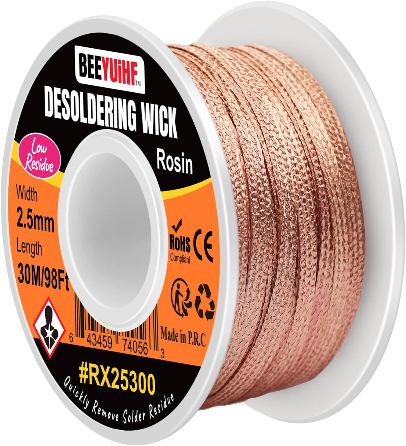 Desoldering Wick Braid 30M - 98ft Length 2.5mm Width Solder Wick Braid with F...
