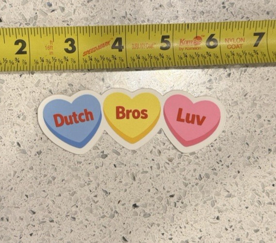 Dutch Bros Luv Candy Hearts Sticker Because Coffee Is My Love Language Always!!!