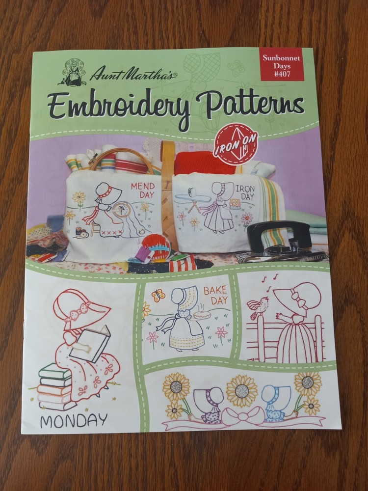Embroidery Pattern Booklet * Aunt Martha's ~ Sunbonnet Days * New