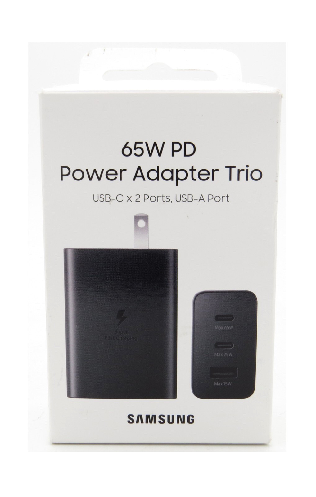 Samsung T6530 65W PD3 Trio Power Adapter Super Fast Wall Charger + 2 USB-C Cable