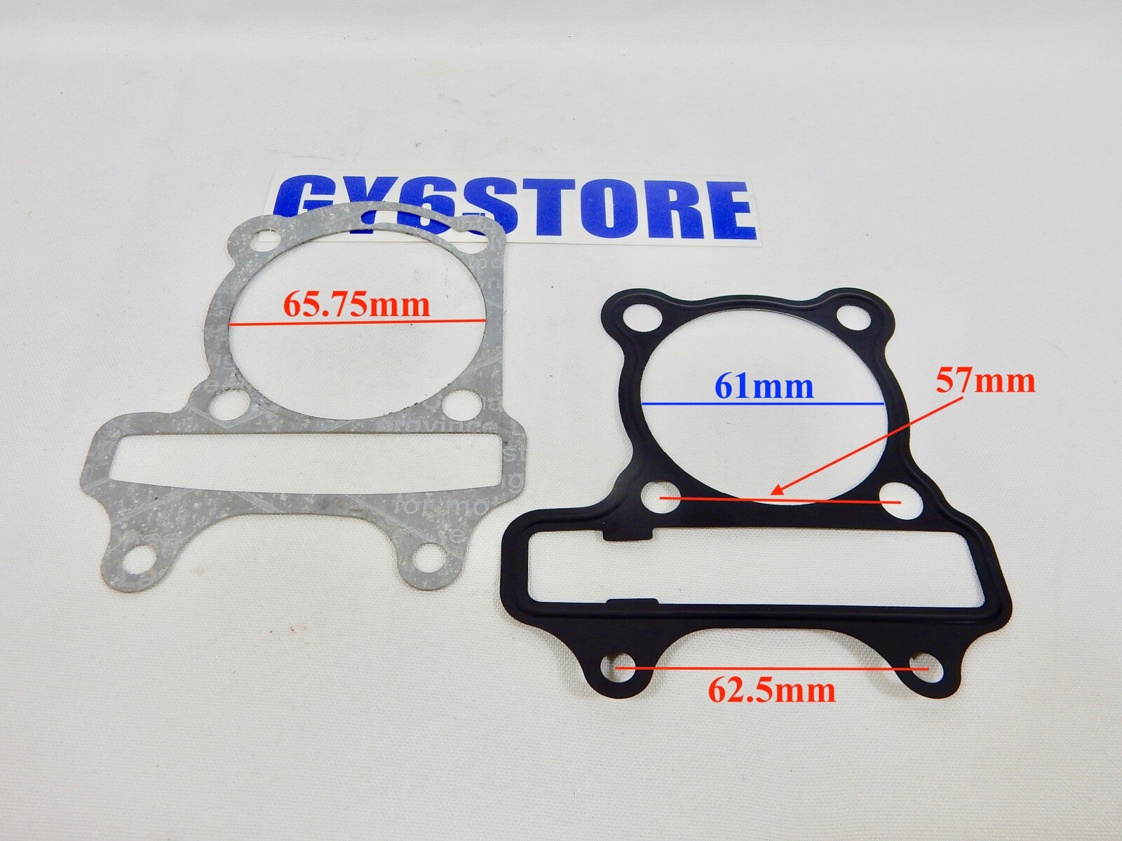 GY6 K-BLOCK CYLINDER GASKET SET 61mm BORE / 57mm STUD SPACING (KARTS & ATVS)
