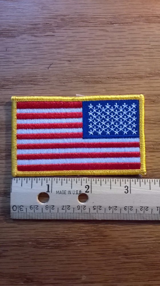 BIKER MILITARY PATCH "US FLAG" US ARMY LEFT SHOULDER PATCH NEW NICE
