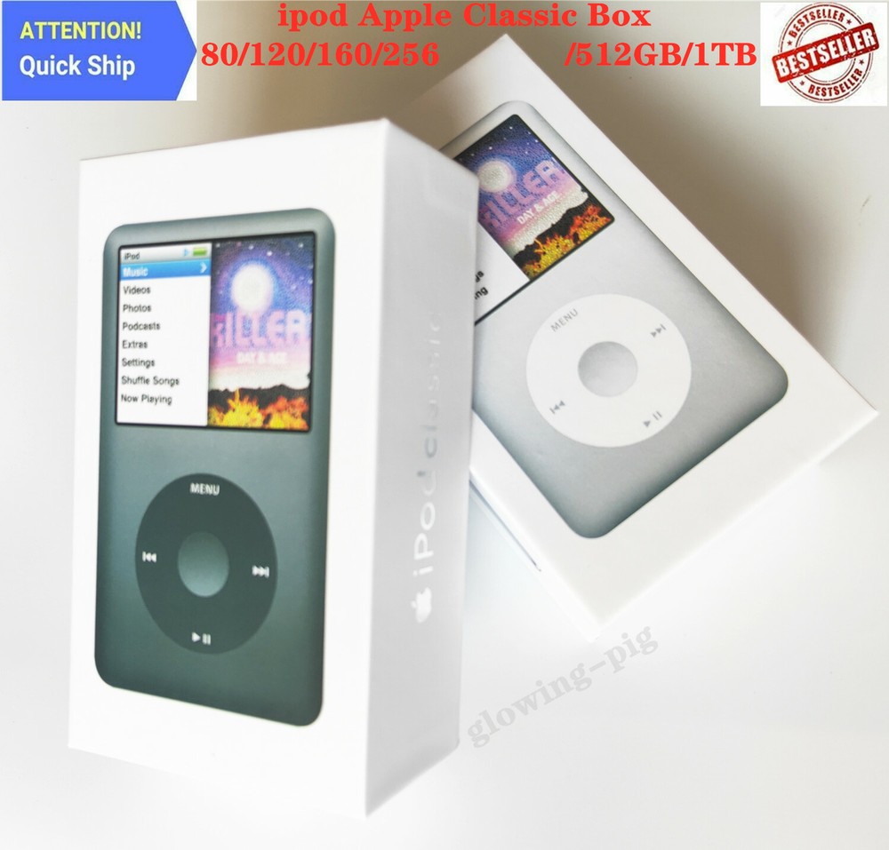 Packaging Box Only For iPod Classic 7th Generation 160 / 256 /512 Silver & Black