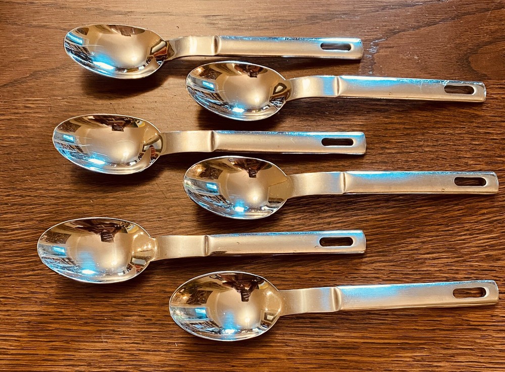 Towle Loop Stainless Flatware Pierced China 6- Place Oval Spoons 7 1/2"