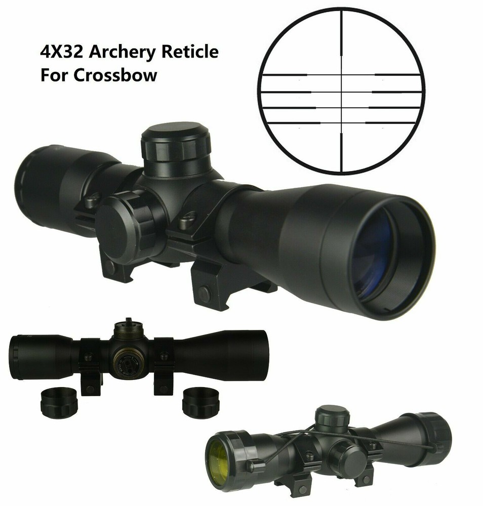 4X32 Compact Archery Crossbow Multi Range Reticle Scope Come with Ring