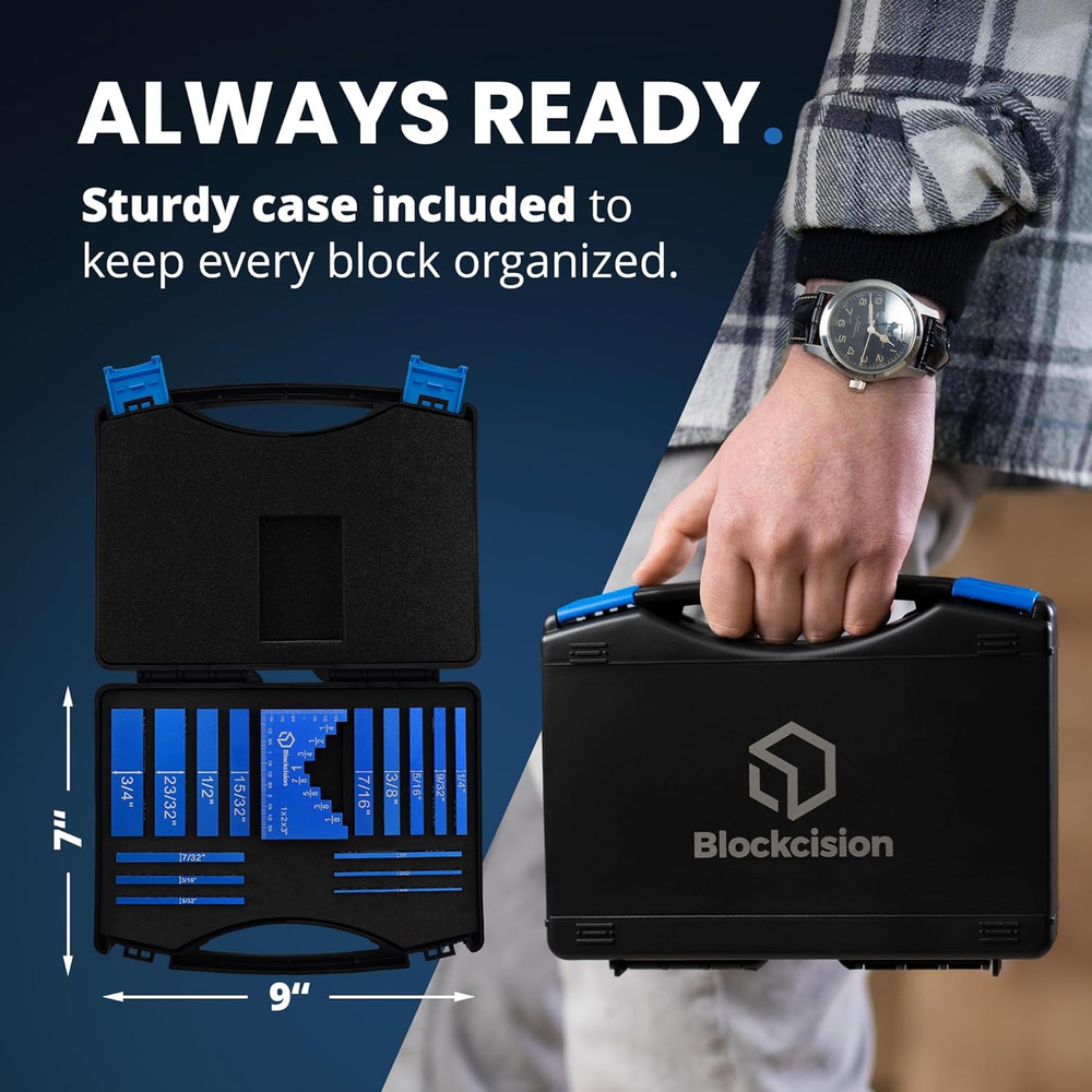 Blockcision Setup Blocks Woodworking Tools - Height Gauge Block Set with Easy Bl