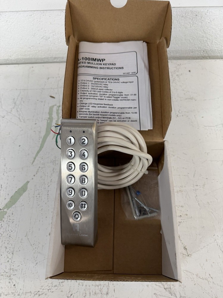 Alarm Lock A-100IMWP Illuminated Mullion Keypad Access Control Panel