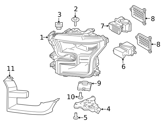 Genuine Ford Headlight Bracket FL3Z-17C973-A