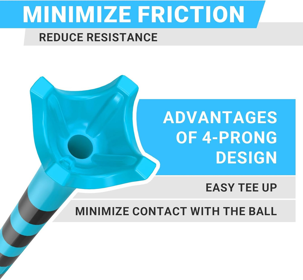 Professional Plastic Golf Tees 50 Pack (3-1/4" or 2-3/4"), Enhanced Durability &