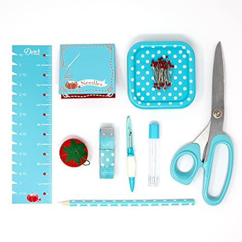 Sewing Box Kit,Teal/White