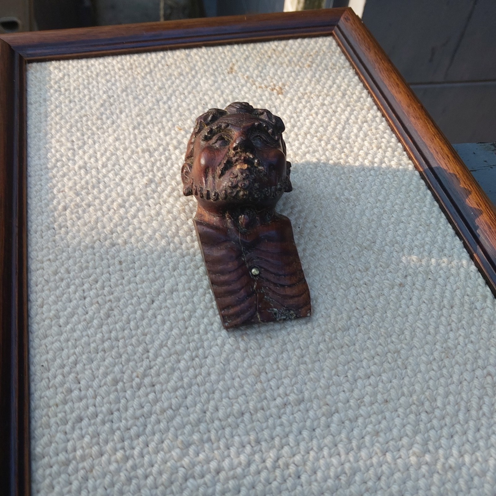 Antique Carved Man Wood Victorian Salvage Architectural Furniture Trim Picture