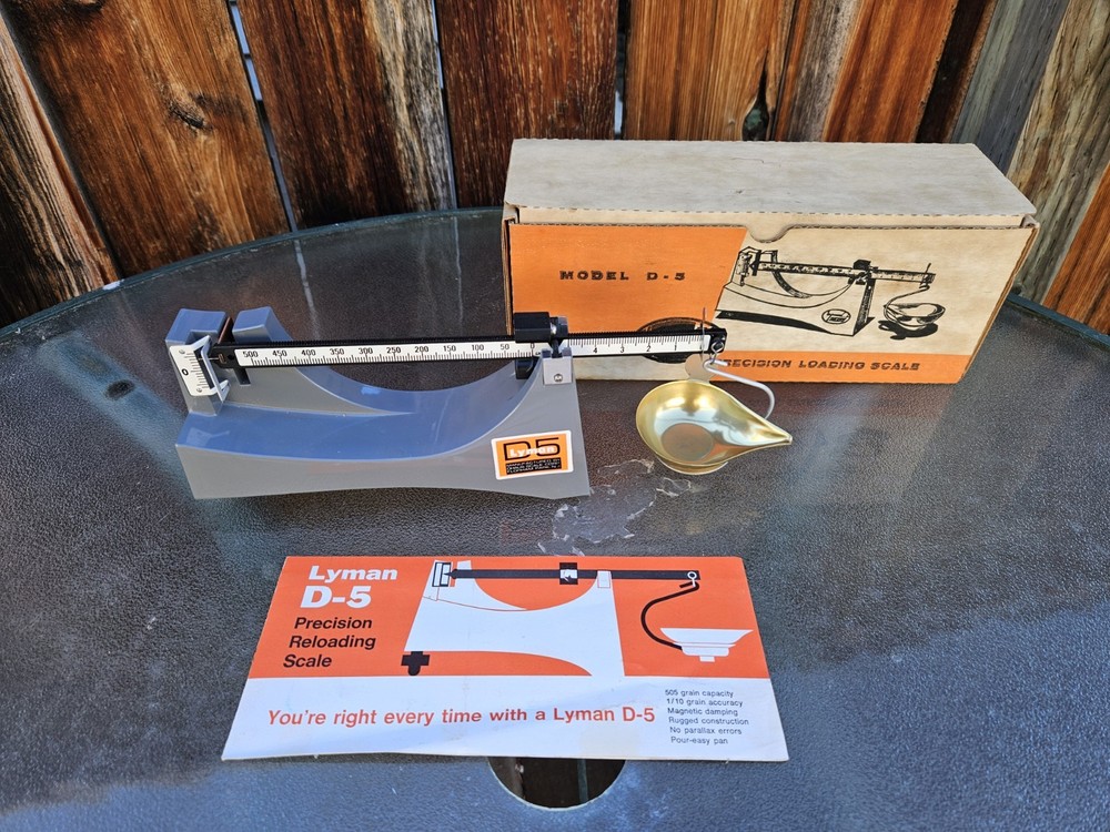 Lyman Reloading Precision # D5 Balance Beam Loading Scale Ohaus w/ Box D-5 #D5