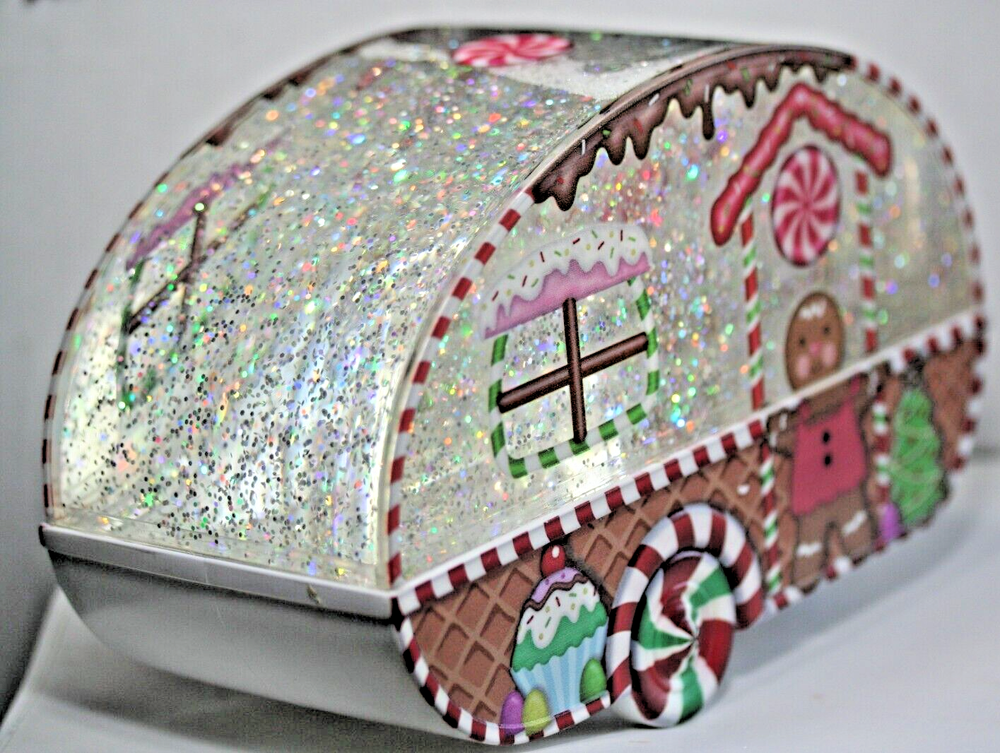 Cracker Barrel Gingerbread Camper Glitter Globe
