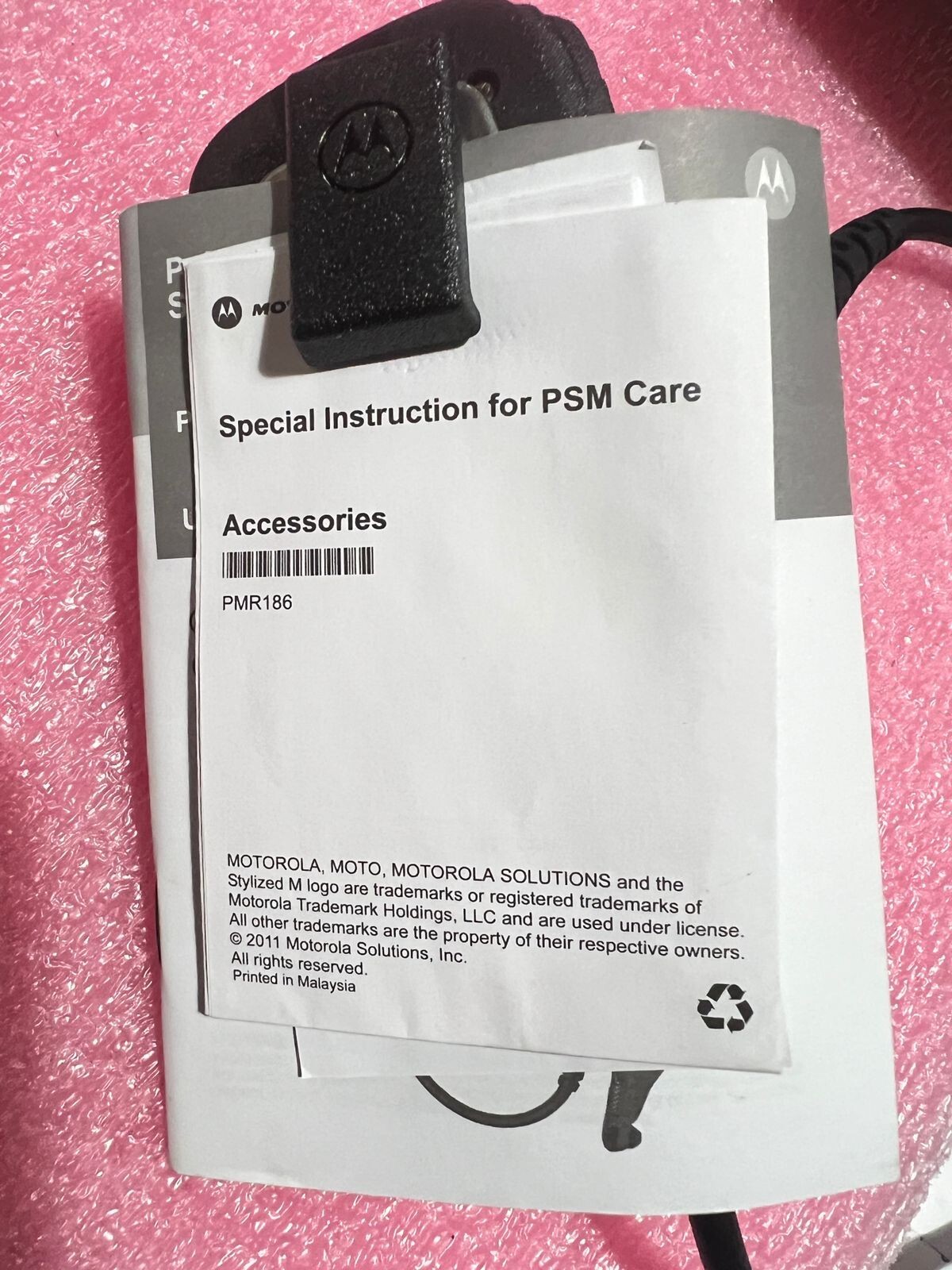 Motorola PMMN4060B Remote Speaker Mic 24" RSM 3.5mm Ear Jack APX 3000/6000/7000