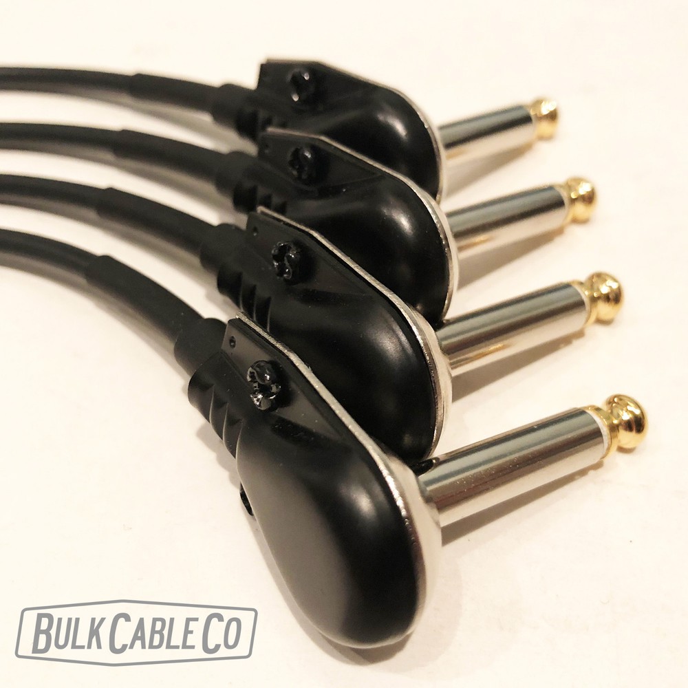 6" Pedal Patch Cables - 4 Pack - George L's 155 Cable - Black Pancake Connectors