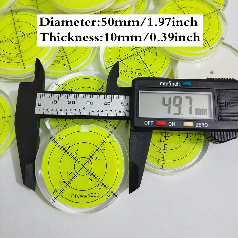 Double-Sided Adhesive Circular Bubble Level - Precision Measuring Tool 50x10mm