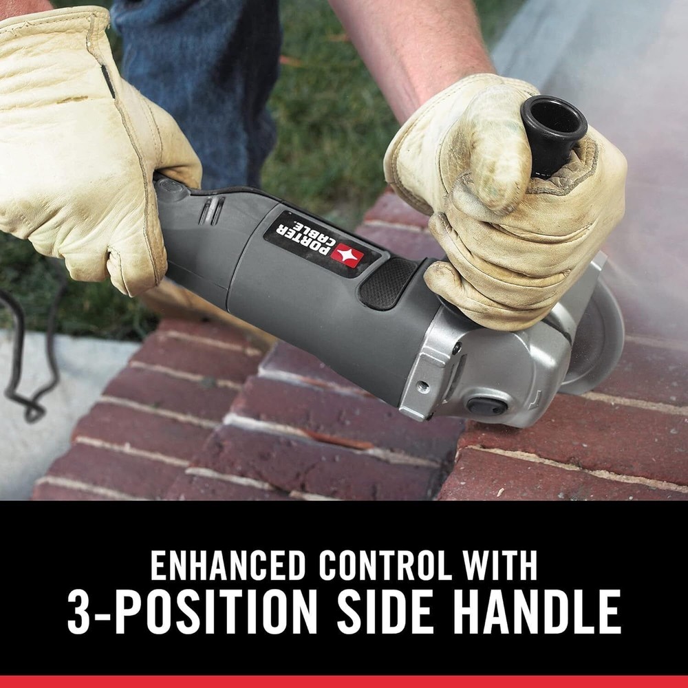 Electric Angle Grinder Tool 4-1/2-Inch 7.5-Amp Adjustable Side 3-position Side