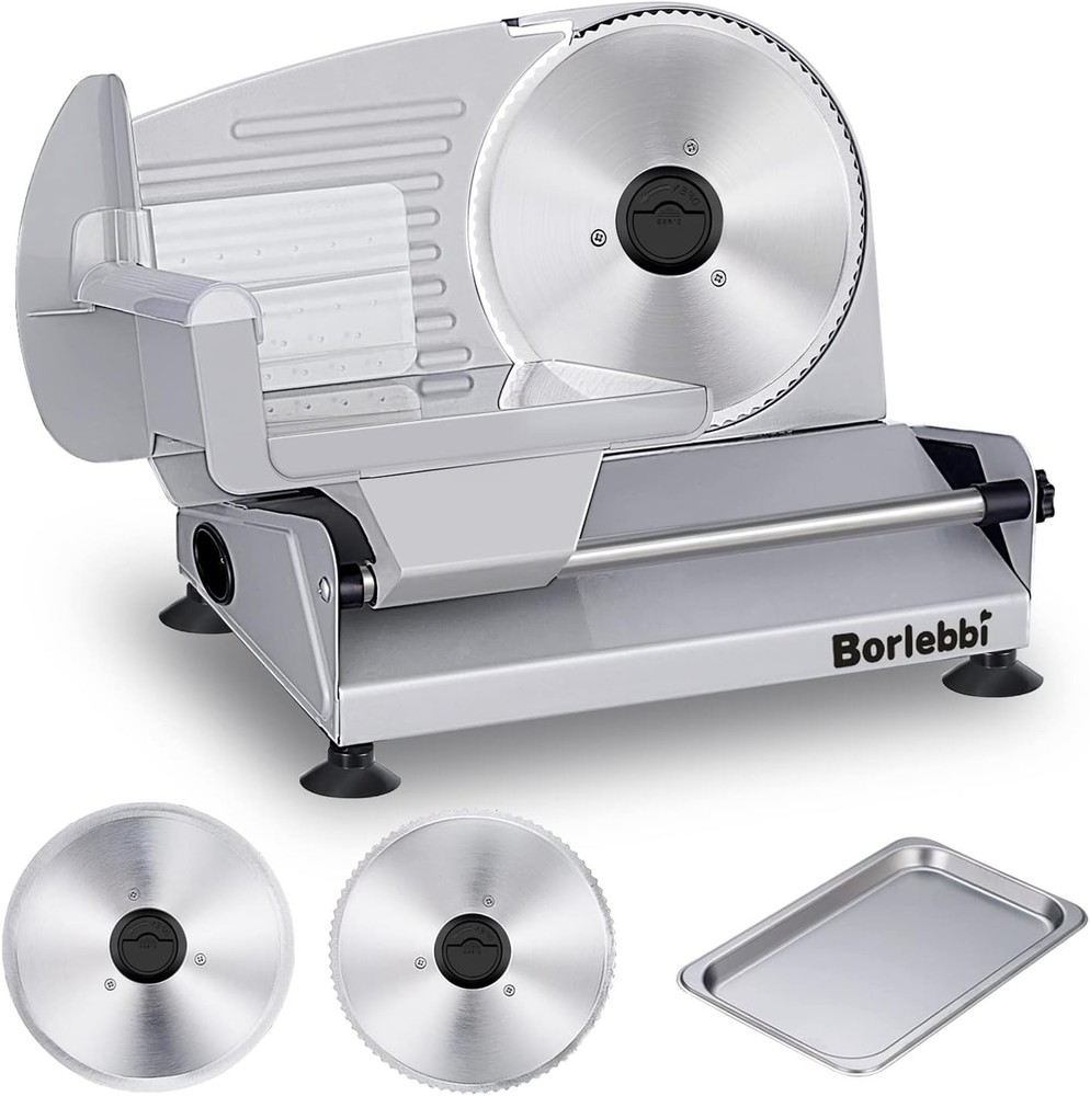 Versatile Food Slicer Machine for Meat, Cheese & Bread - Adjust Thickness Easily