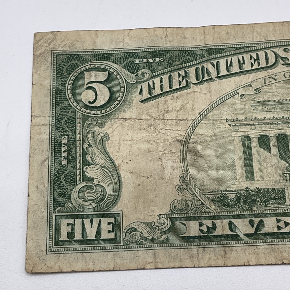 QTY (2) Series 1963 Five Dollar Bill $5 US Note Red Seal