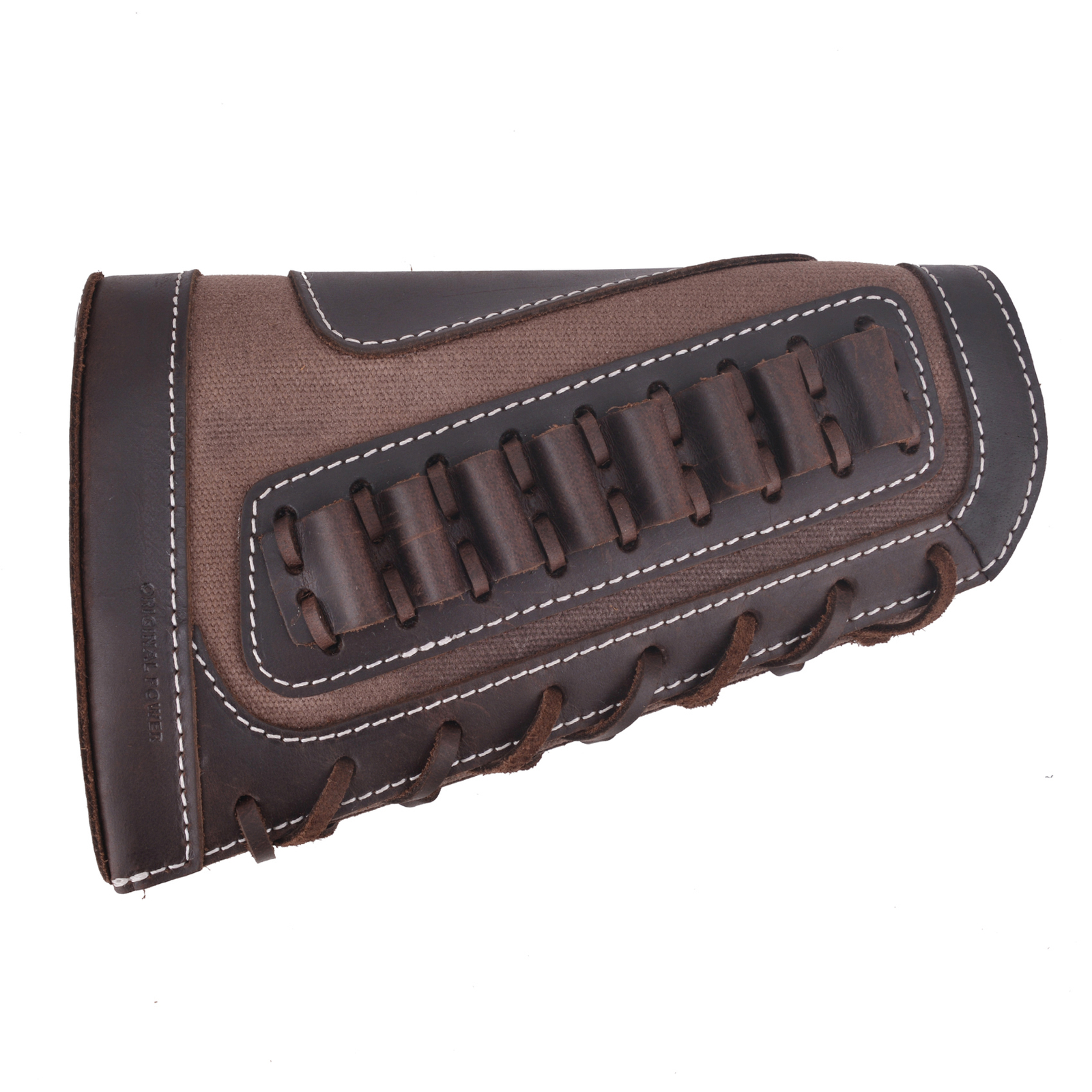 Leather &Canvas Rifle Buttstock Shotgun Stock Cover With Shell Cartridge Holder