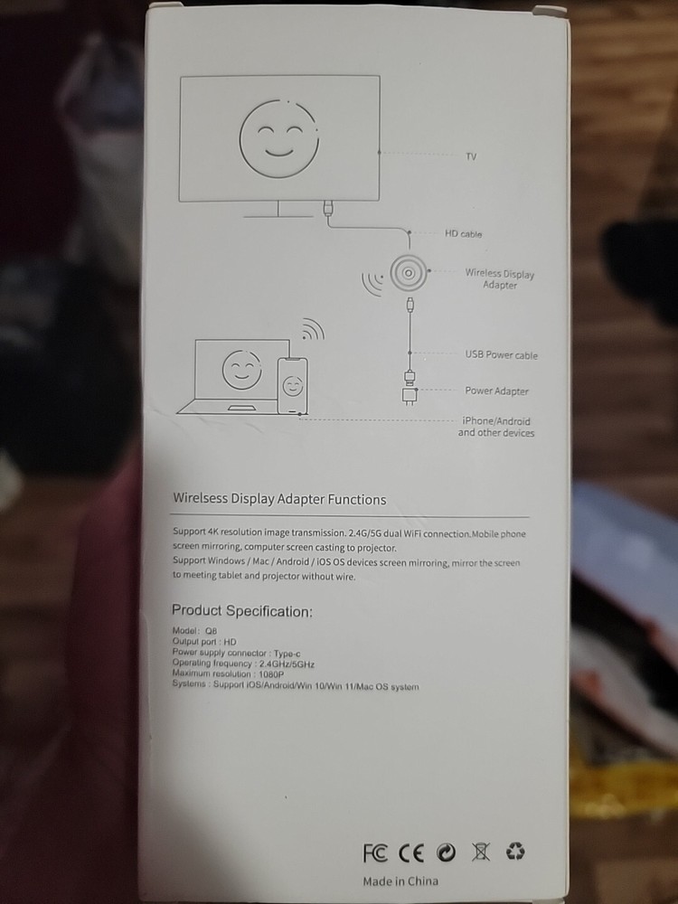 Wireless HDMI Display Dongle Adapter, Wireless Transmitter, Streaming Media Vide