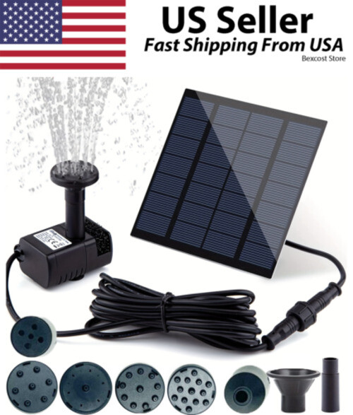 Solar Power Fountain Submersible Floating Water Pump Bird Bath Pond Garden Decor