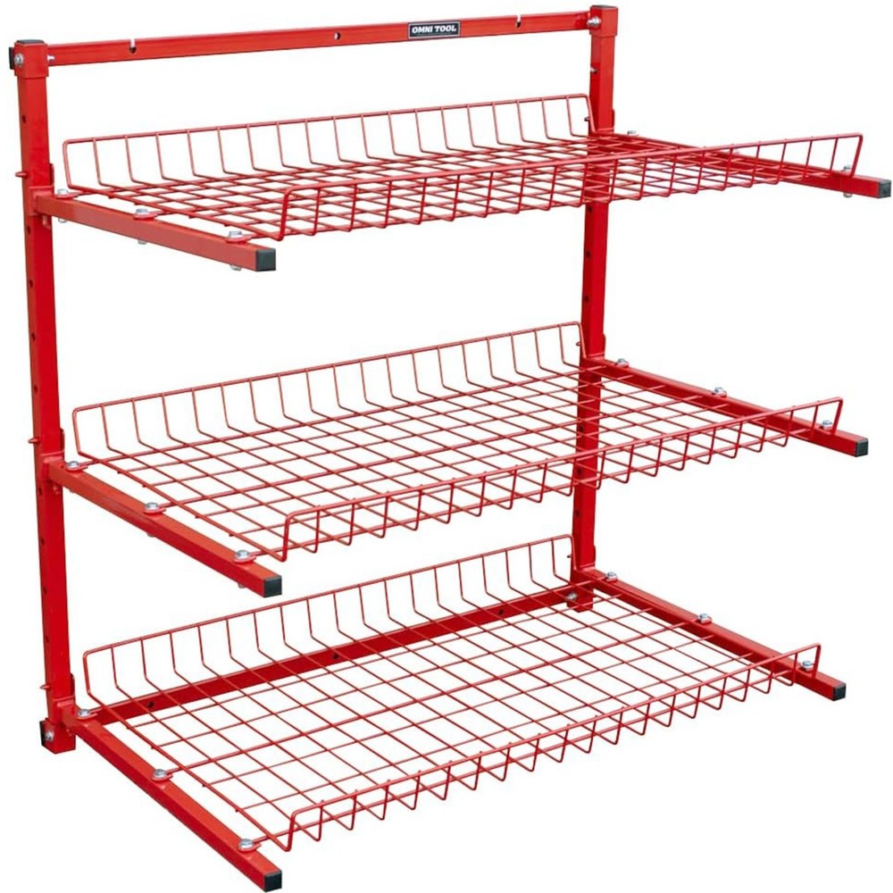 Omni Tool 3-Level Wall Mounted Garage Storage Rack, Heavy Duty, Adjustable