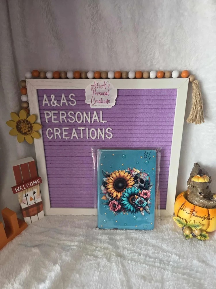 Sunflower skull notebook