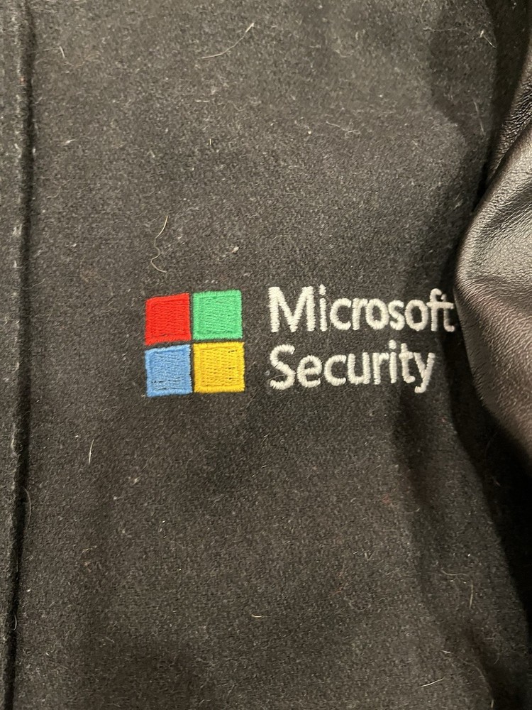 Microsoft Security End 2 End Leather Bomber Women's Medium Employee Jacket