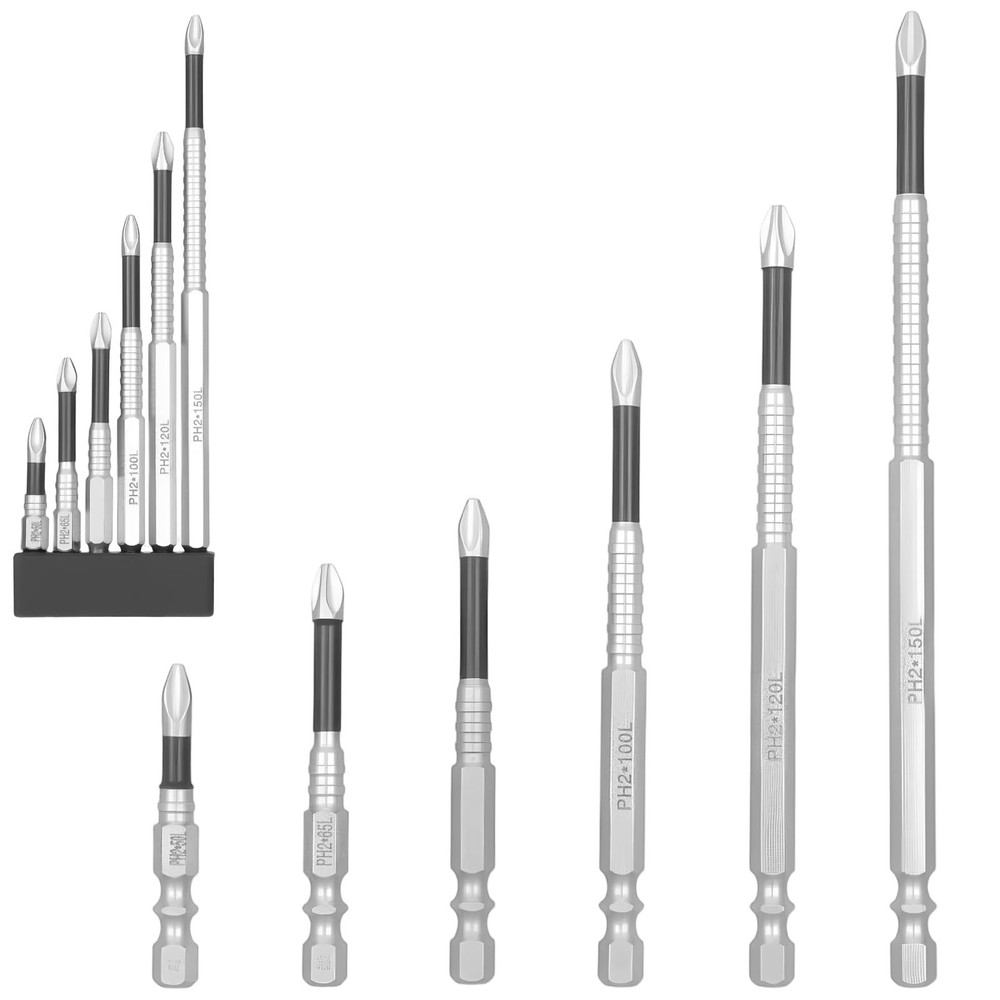 6Pcs Fixion Tools Drill Bits High Magnetic Screwdriver Drill Bit Set Anti Sli...