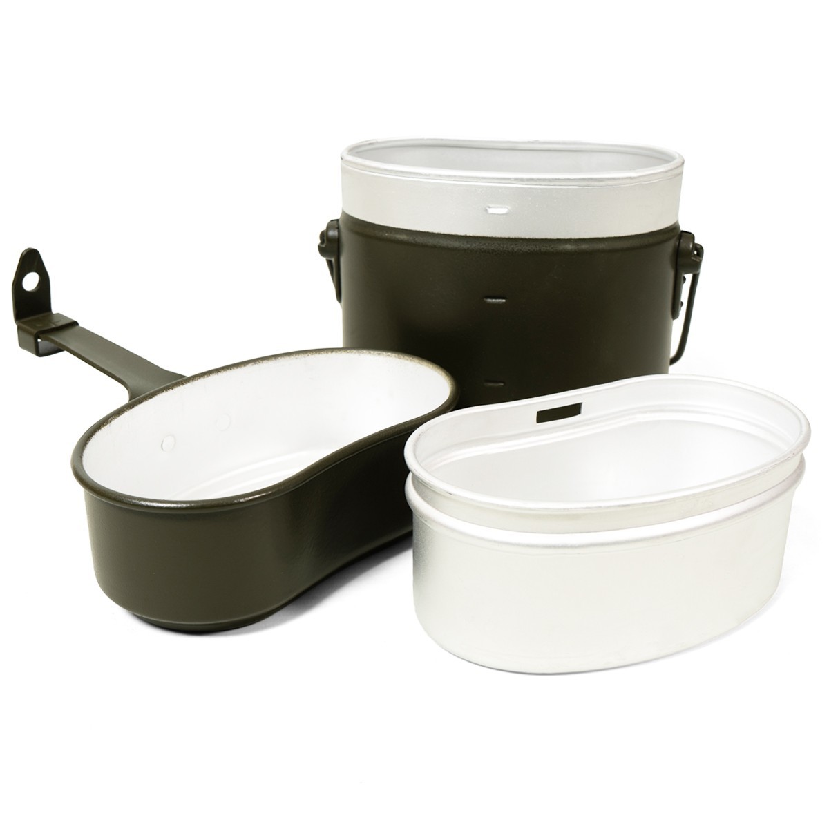 Original Italian Army Mess Tins - Olive - New Unissued - Military Surplus Cans