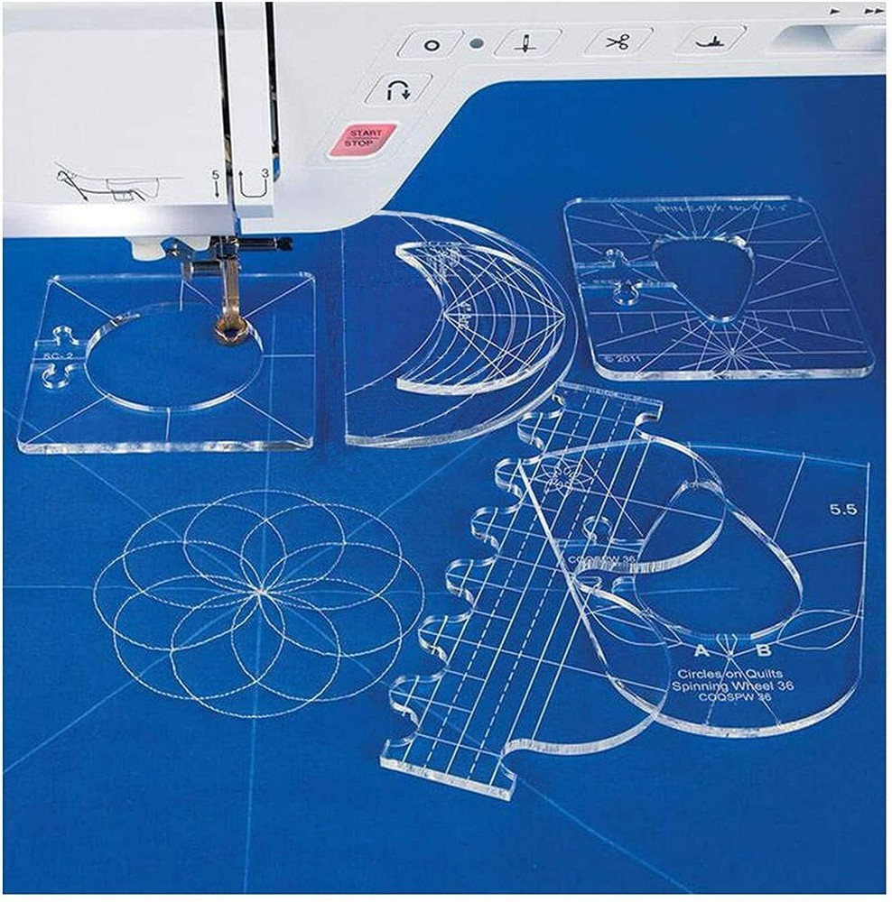 New Ruler Template Sampler Set #RL-06 with 1pcs Ruler Foot
