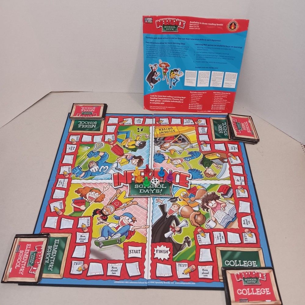Inference School Days Board Game, Learning Well Educational Reading, Homeschool