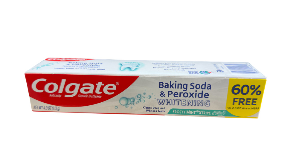 Colgate Baking Soda x [2 Pack] Peroxide Whitening Brisk Mint Toothpaste, 4.0oz