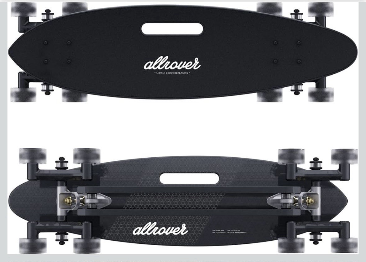 Allrover Stair Rover Skateboard 8-Wheel Stair Climbing Longboard All Rover