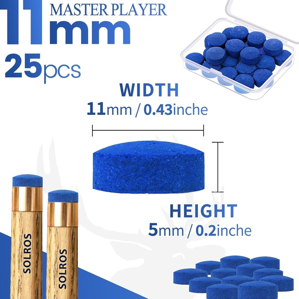 Billiard Pool Cue Tips - Pool Cue Stick Tips Replacement Repair Kit Billiard ...
