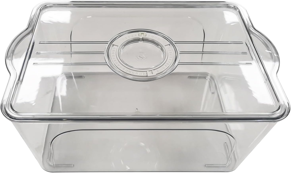 Clear Plastic Storage Bins with Date Recorder for Fridge and Pantry Stackable Re