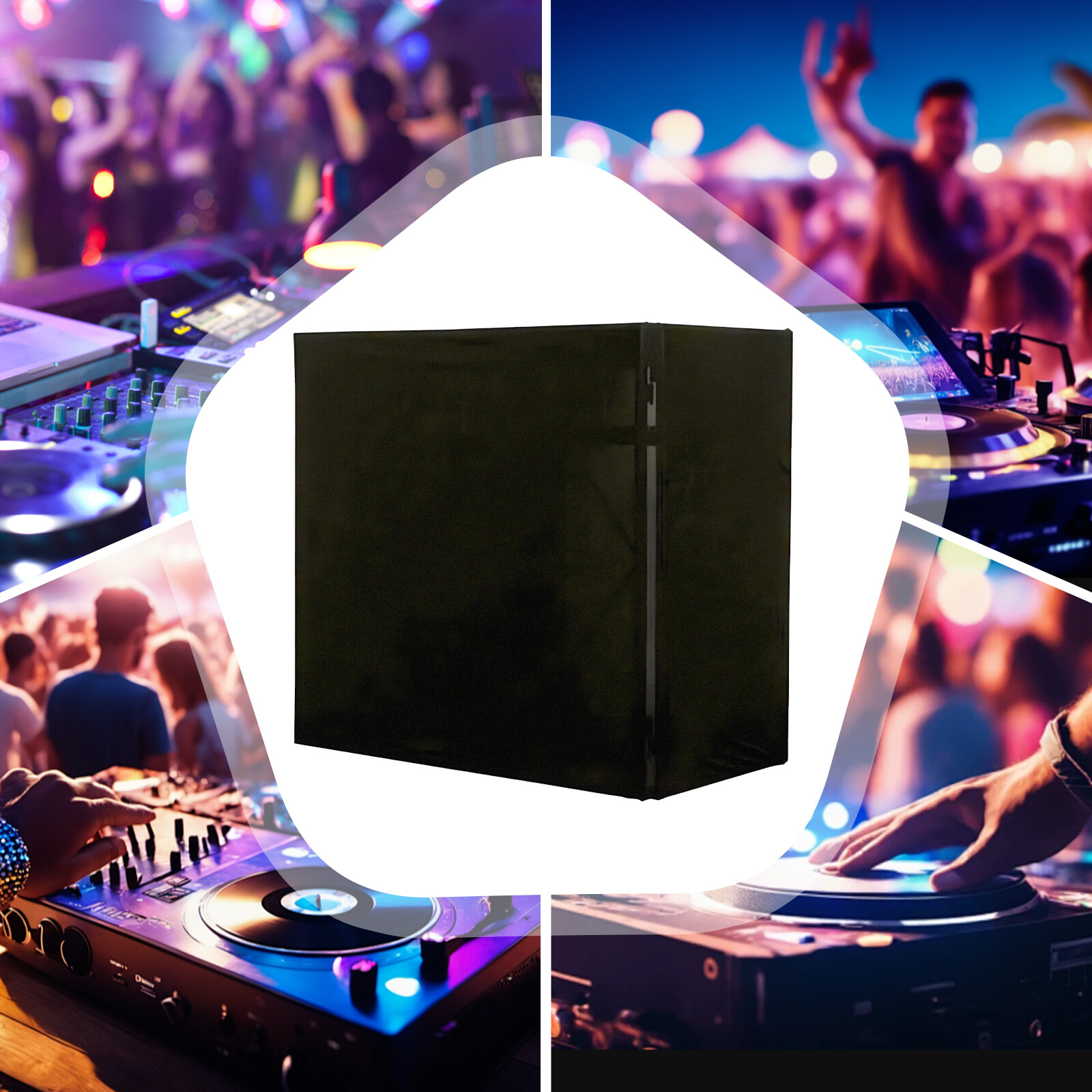 DJ Display Stand Scrim DJ Facade Event Booth Cover DJ Stand Decorative Black NEW