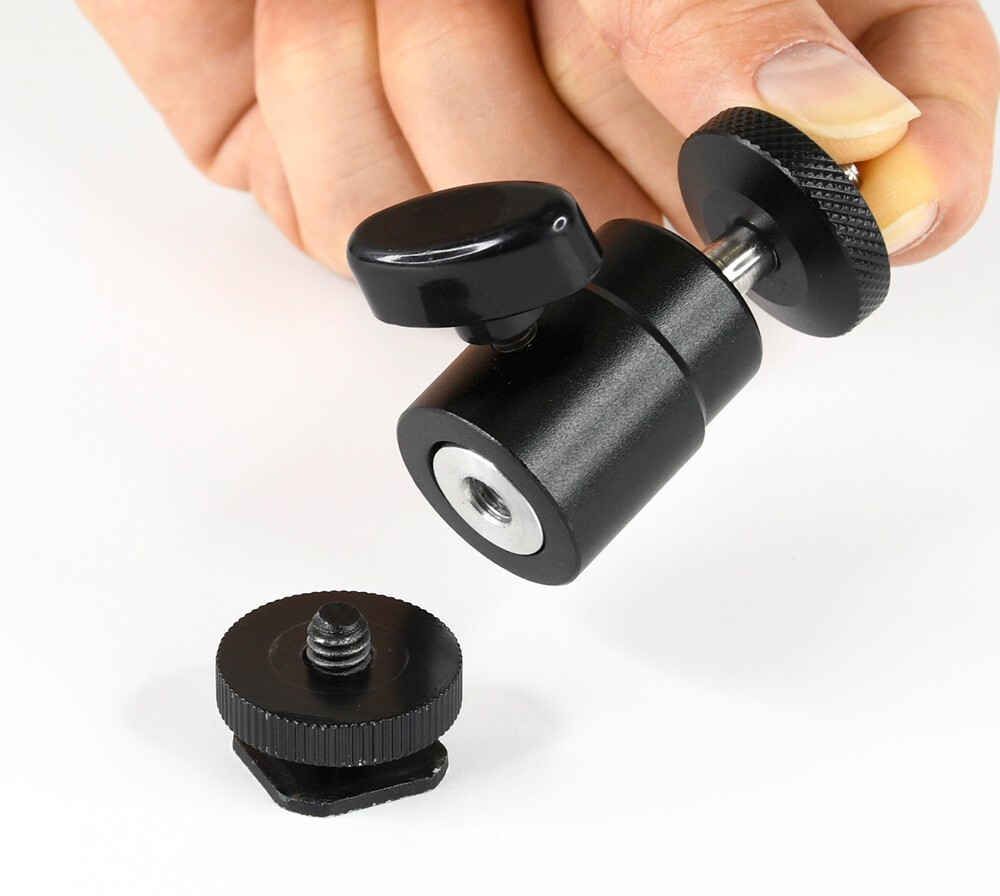 360° Mini Tripod Ball Head, ¼ Screw Thread Base Mount w Rubber Padding