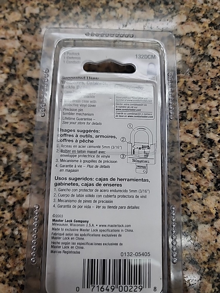 Masterwork 132DCM Small Keyed Lock. Covers Brass 1 - 3/16th 30 mm