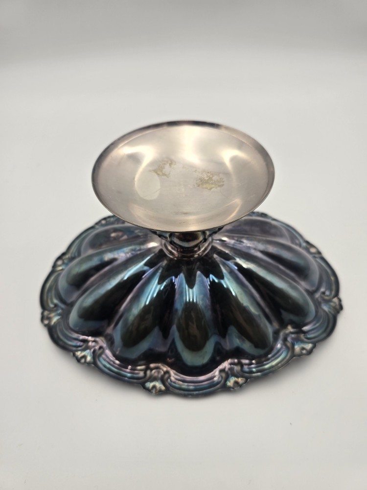 Vintage Reed Barton 162 Silverplate Oval Compote Dish Engraved 1962