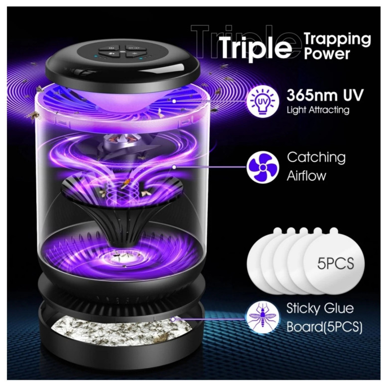 Fruit Fly Traps for Indoors, Bug Light Trap Indoor, Remote Control