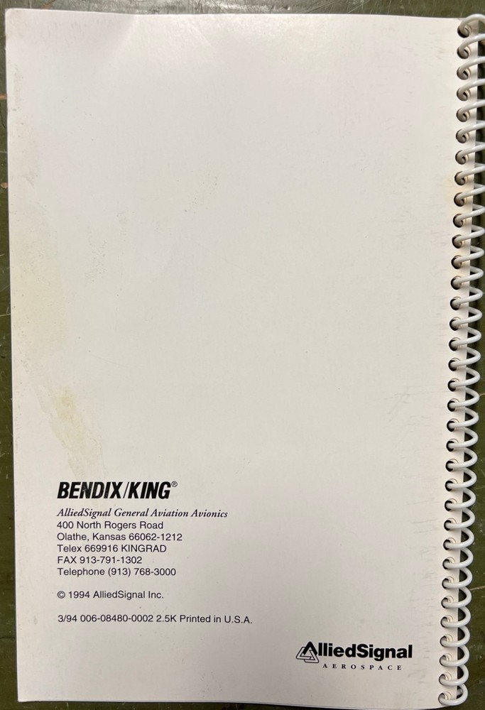 Bendix/King CNI 5000 Integrated Avionics System Pilot's Guide