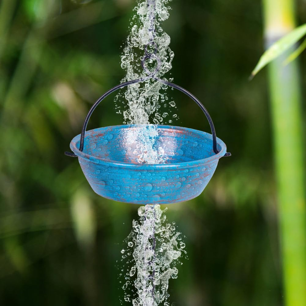 Rain Chain, 11.4FT Frog Rain Chains with 12 Cups, Functional and Decorative Repl