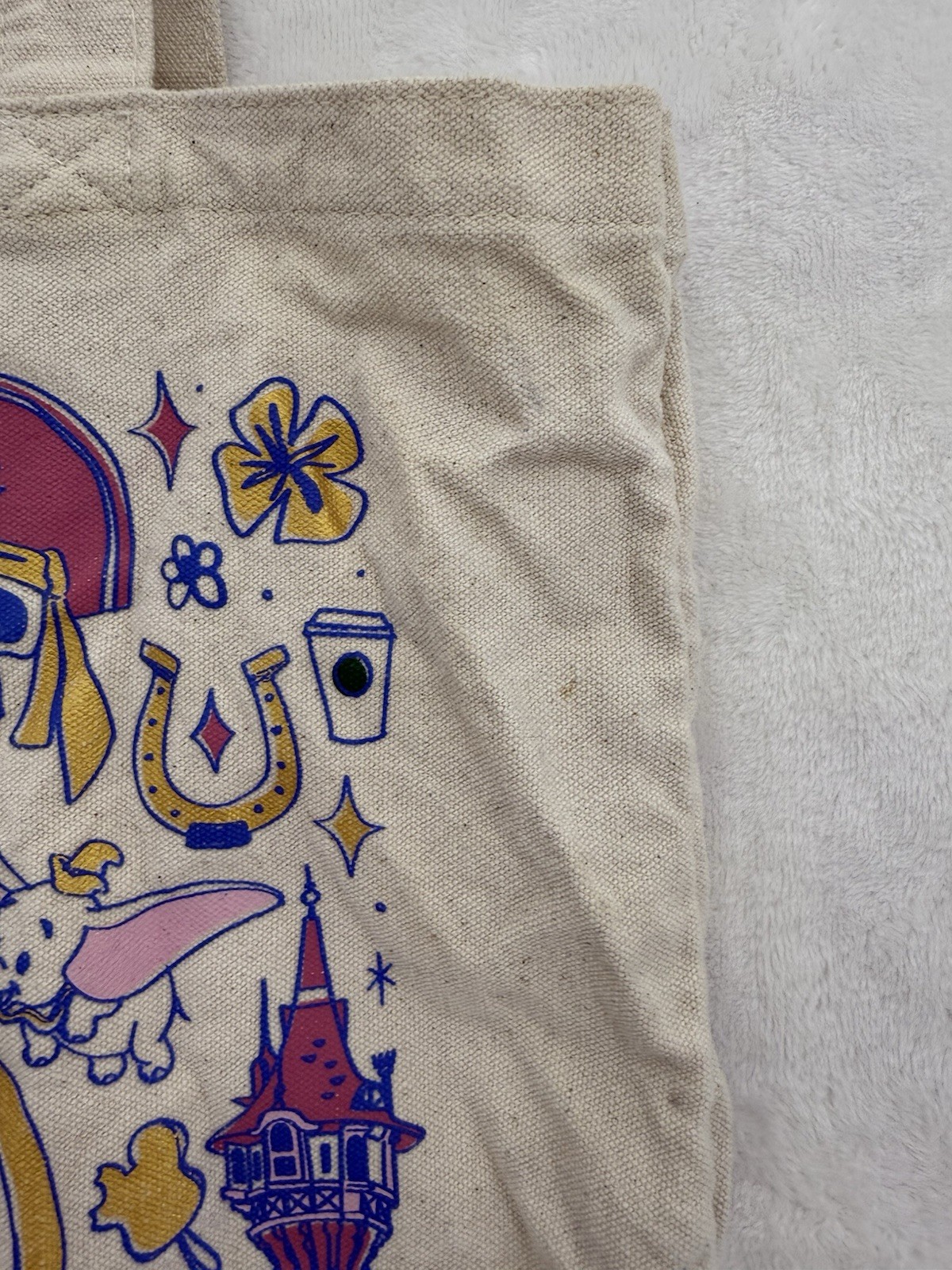 Starbucks Disney 50th Anniversary Cream Tote Bag Magic Kingdom