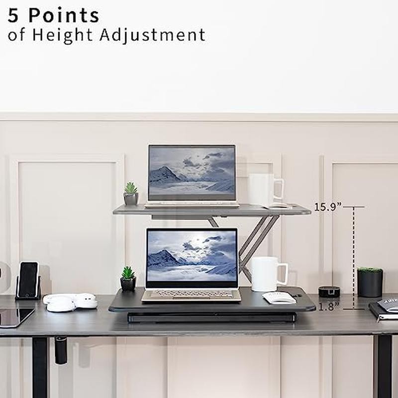 Home Office Desk Converter Height Adjustable Computer Desk Riser Stand Desktop
