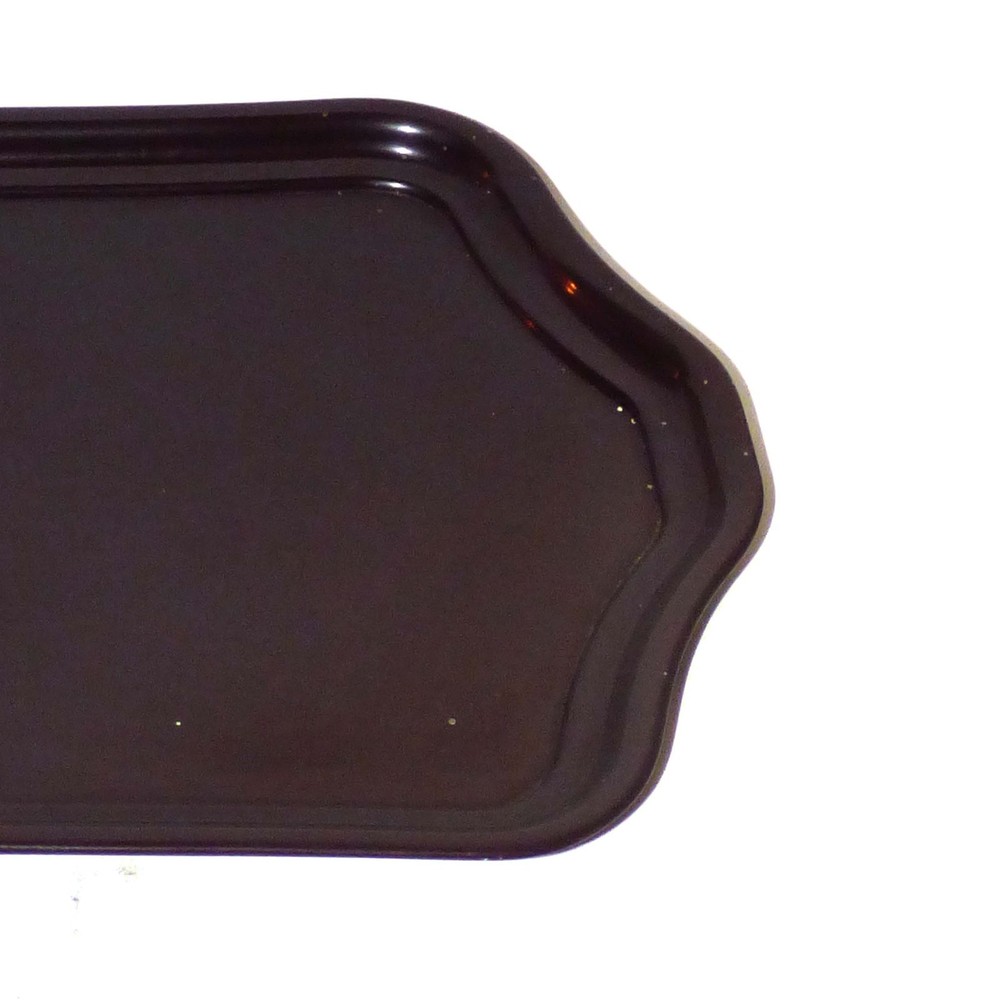 Vintage Dark Bakelite Serving Tray – Ornate Shield Shape