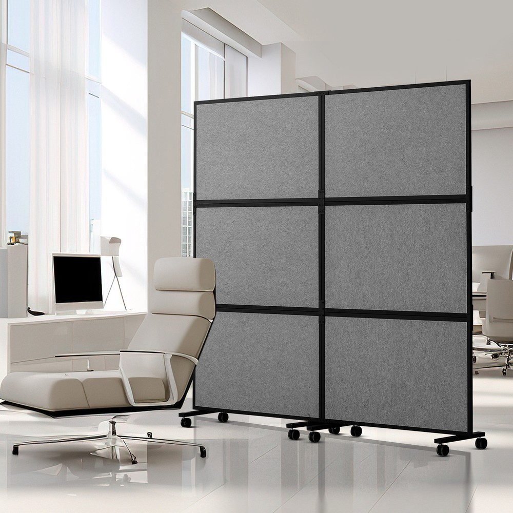 Uimoso Acoustic Room Divider Partition Panel Privacy Screen 2 Pack Medium Gray